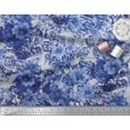 thumbnail image 3 of Soimoi Blue Rayon Fabric Stripe & Floral Print Fabric by The Yard 56 Inch Wide, 3 of 3