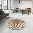 thumbnail image 4 of Ahgly Company Tapis d'Intérieur Lavables en Machine, Ronds, Transitionnels, Marron, 4' Ronds, 4 of 7