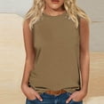 thumbnail image 2 of Erwazi Débardeurs d'Été pour Femmes Grande Taille Col Rond Sans Manches Chandails Basiques pour Femmes T-Shirts Décontractés Amples, 2 of 4