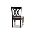 thumbnail image 2 of Baxton Studio Reneau - Chaise - Bois de Caoutchouc Massif, Tissu polyester - Sable, Brun espresso (Lot de 4), 2 of 2