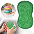 thumbnail image 3 of 1 Pcs Éponges à Récurer Multi-Usages pour Cuisine, Éponge en Microfibre Non Abrasive, Tampon à Récurer Lavable Robuste, Éponge en Microfibre Réutilisable, Nettoyage Sans Effort de la Vaisselle, Casseroles et Poêles, Vert, 3 of 8