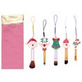 thumbnail image 1 of 5PCS Christmas Makeup Brush Set Cute Portable Mini Cosmetic Brush Makeup Tool, 1 of 6