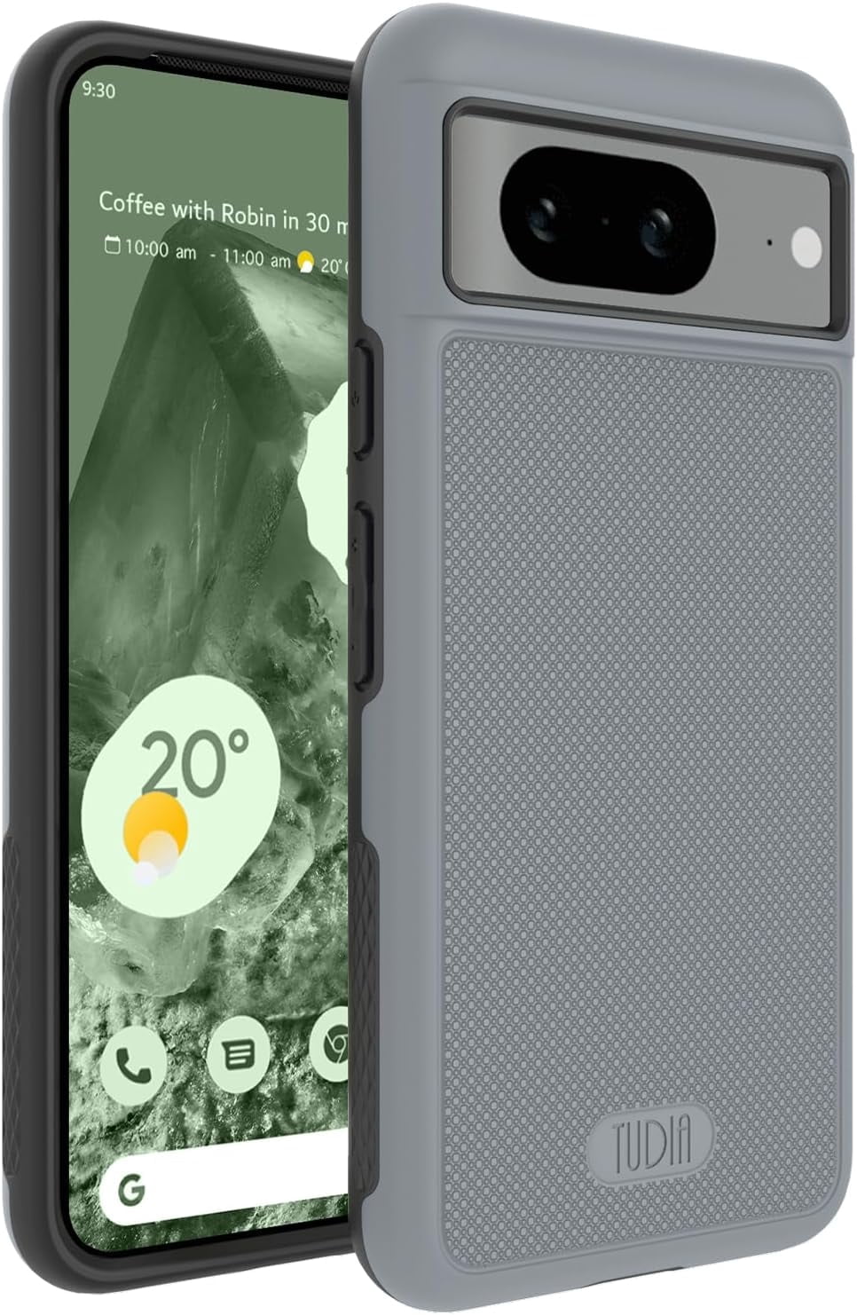 TUDIA MergeGrip Google Pixel 8 Case Droptested Dual Layer Tough Heavy Duty - Hazel Gray