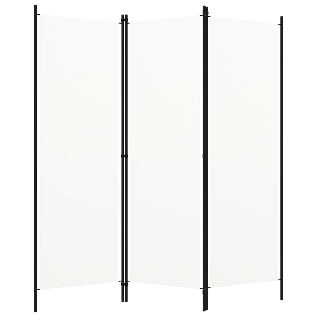 vidaXL 3-Panel Room Divider Cream White 150x180 cm