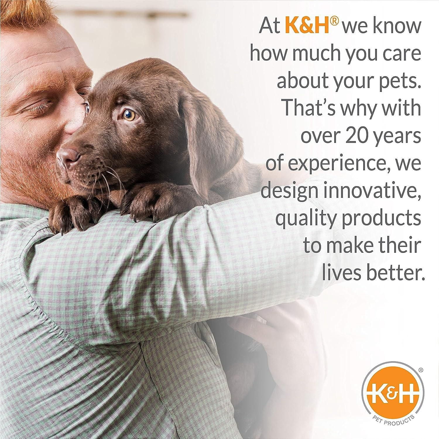 K&H Bol thermique extérieur grand bol à chiens chauffant gris