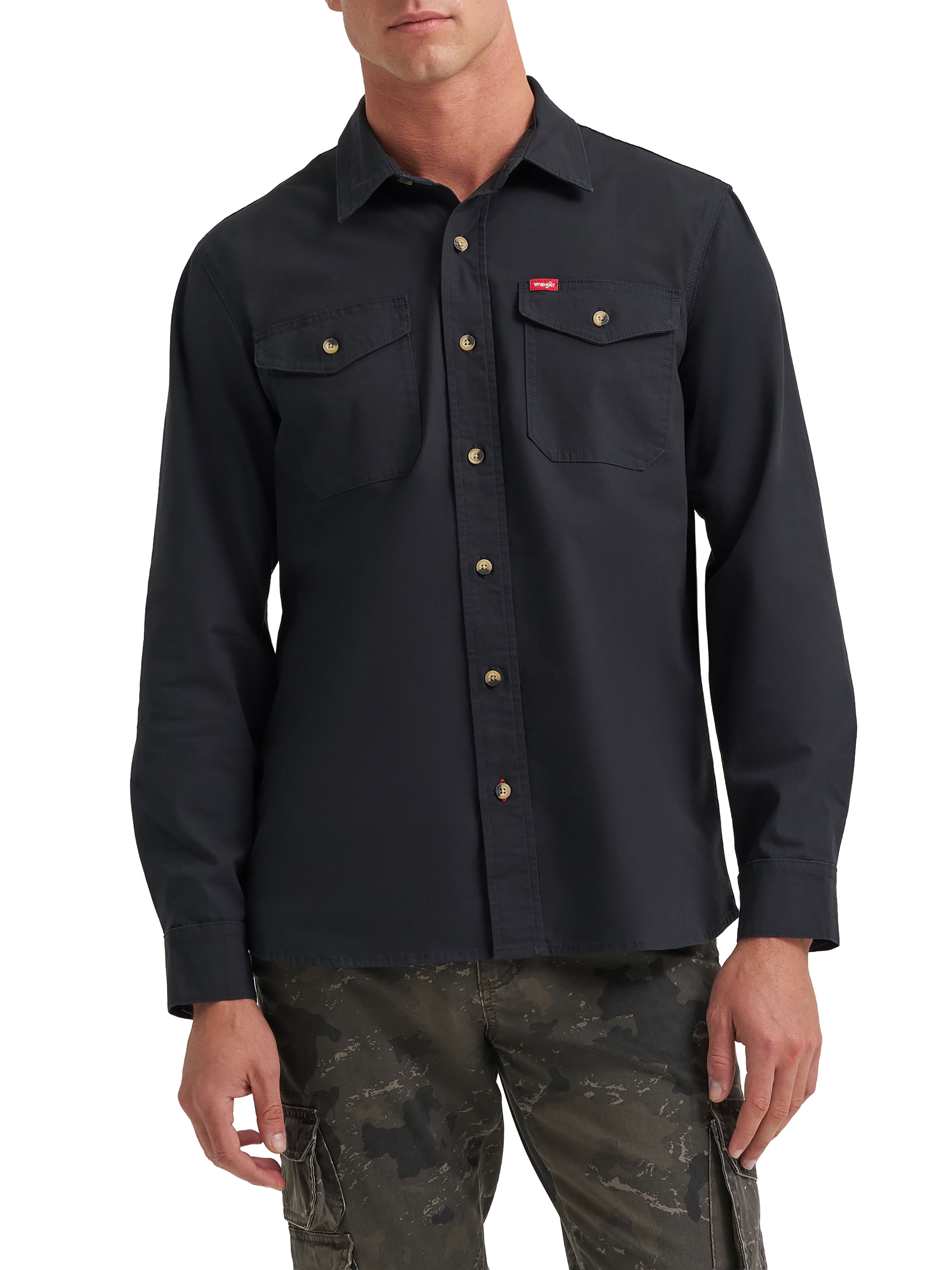 Chemise solide héritage à manches longues pour hommes Wrangler