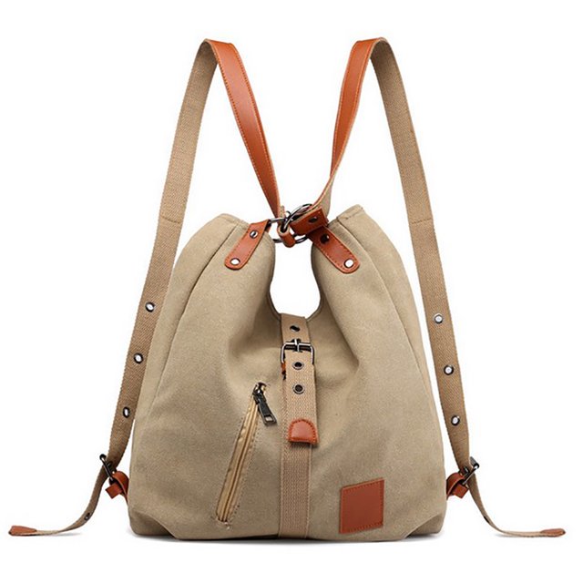 Women Tote Bag Large Capacity Dual-use Canvas Shoulder Purse Travel Backpack