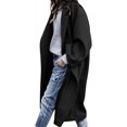 thumbnail image 1 of LinYooLi Women‘s Casual Lapel Button Long Solid Color Wool Blend Coat Loose Trench Coat Overcoat, 1 of 5