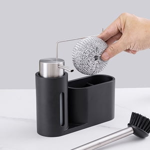 Dish Soap Dispenser Set, Unique Dishwashing Liquid Dispenser Set Storage Rack Multi Functional Erosion Resistant  for Sundries