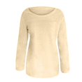 thumbnail image 3 of Chandails pour Femmes Unis Coupe Ample Blouse Légère Confortable Hauts Automne Hiver Manches Longues Hauts Décontractés Col Rond Chandail Hauts Noir P, 3 of 4