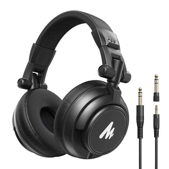 MAONO Professional Studio Monitor Headphones - Over Ear Closed Back Headphones Wired with Detachable Cable for Podcast, Recording, DJ, Musi