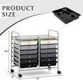 thumbnail image 3 of Costway 12 Drawers Rolling Cart Storage Scrapbook Paper Studio Organizer Bins Gray, 3 of 10