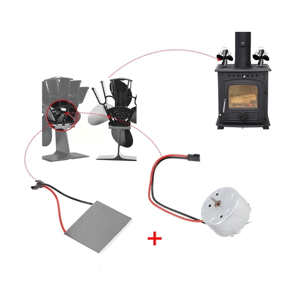 Fireplace Fan Accessories Motor and Power Generation Sheet, Fireplace Fan Generator Motor Accessories Set,Fireplace Fan Accessory for Heat Powered