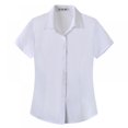 thumbnail image 1 of PENGXIANG Women‘s Cotton Basic Simple Stretch Button Down Shirt  Short Sleeve Blouse, 1 of 8