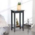 thumbnail image 3 of Gymax Table de Chevet à 2 Niveaux Table d'Extrémité Table d'Appoint Table Basse Pieds en Bois Chambre Noir, 3 of 10