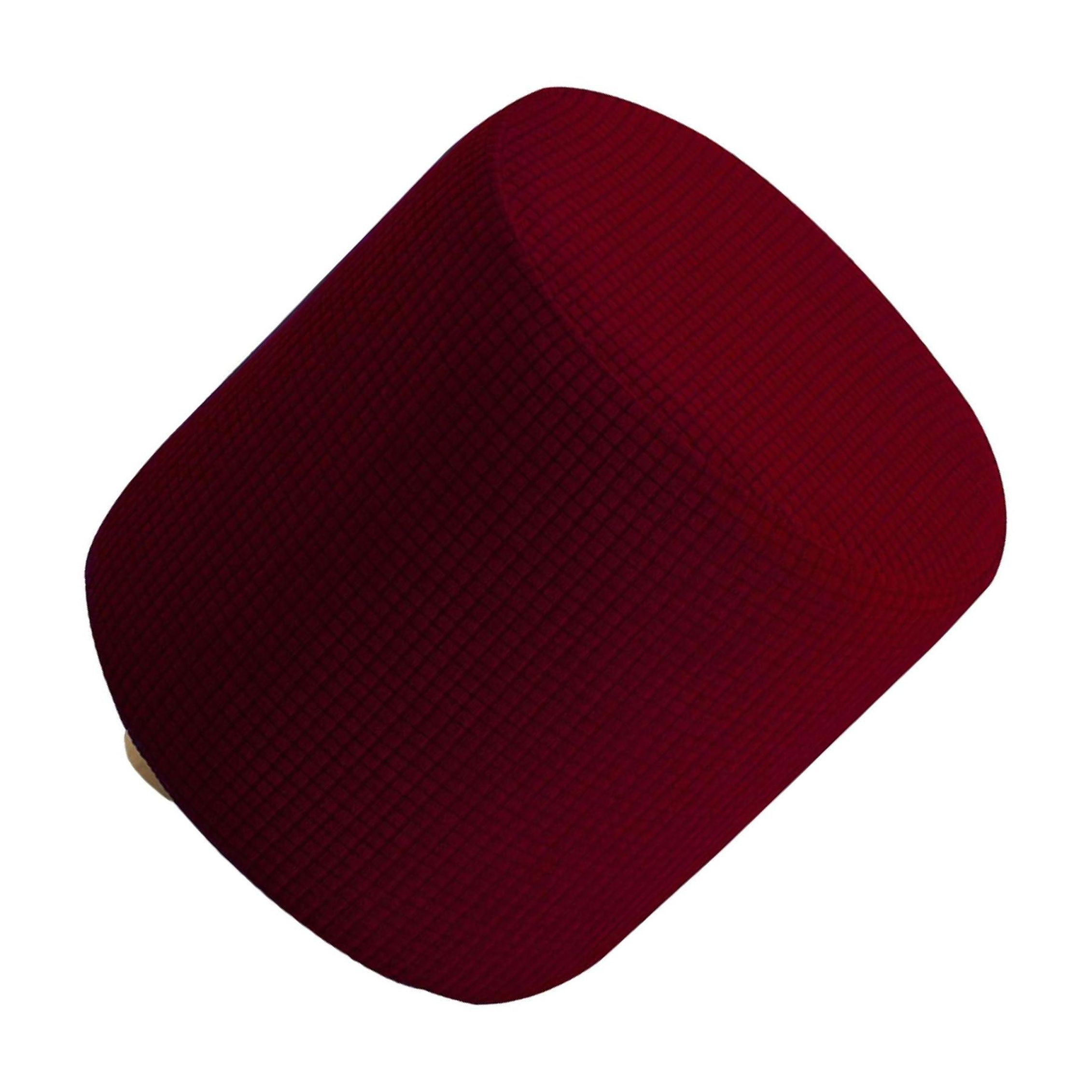 tamizeot Stretchable Footstool Slipcover Footrest Cover Protector Bottom Red Wine Elastic with Red Wine Round Chair Cover 25-32cm
