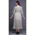 thumbnail image 4 of Bimba Robe Maxi à Volants pour Femmes, Manches Bishop, Col Rond, Taille Smockée - Grande, 4 of 5