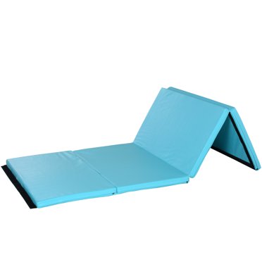 Soozier Tapis de gymnastique en PU Tapis d'étirement Yoga Sport Tumbling Bleu clair