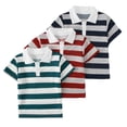 thumbnail image 1 of Zpanxa Chemise Garçon à Boutons Été Col Rayé Mode Manches Courtes Ensemble Décontracté en Coton 3-4 Ans, 1 of 7