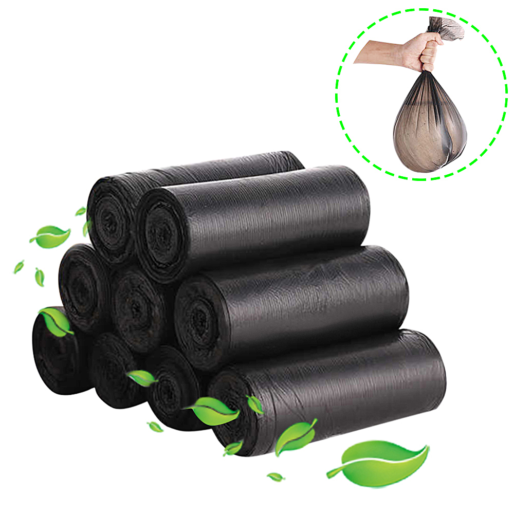 Heavy-Duty PE Garbage Bags, 50x45cm Large Size Black Trash Bags for Kitchen & Household Use, Puncture-Resistant, Non-Toxic & Odorless, 20-Piece Roll for Daily Waste Disposal
