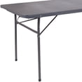 thumbnail image 3 of 30''W x 72''L Bi-Fold Dark Gray Plastic Folding Table with Carrying Handle, 3 of 9