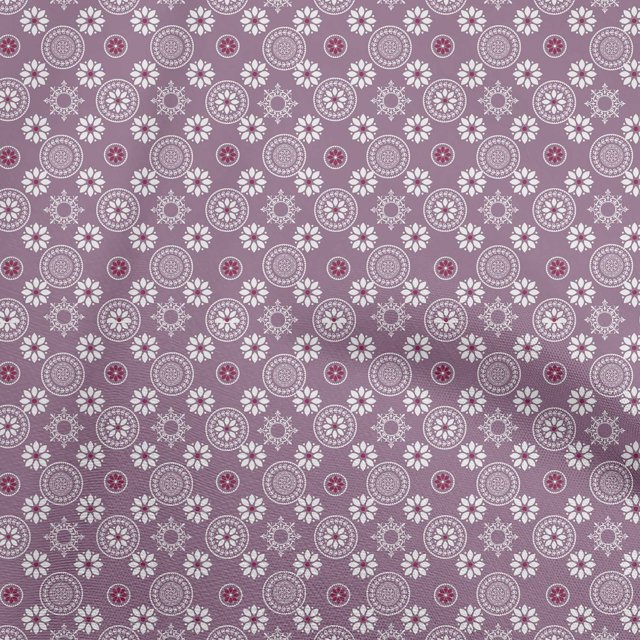 oneOone Rayon Light Purple Fabric Block Sewing Material Print Fabric By The Yard 56 Inch Wide