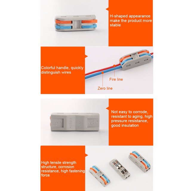 Wiring Connector Conductor, PCT Wiring Connector Conductor Resistant To Aging 2 Positions High Tensile Strength for Electrical Controls