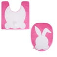 thumbnail image 1 of Binwennn Bathroom Memory Foam Rug Set No Bath Mats for Bathroom Easter White Bunny Rabbit Bathroom Rug Toilet Seat Lid Cover Soft Non Absorbent Shower Washable Home Decorative, 1 of 7