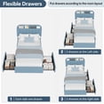 thumbnail image 3 of BeesClover Twin Upholstered Platform Bed with 2 Storage Drawers, Bookcase-Style Headboard, Quiet Operation, Tool-Free Setup, 3 of 8