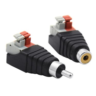 LEEYNEER 1 Pair  Speaker Wire Cable to Audio Male RCA Jack Connector Adapter