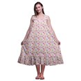 thumbnail image 1 of Bimba Rose Cochon3 Floral Lys et Lotus Mi-Mollet Vêtement de Nuit Femme Coton Imprimé Sans Manches Robe de Nuit Maxi Robe XX-Grand, 1 of 6