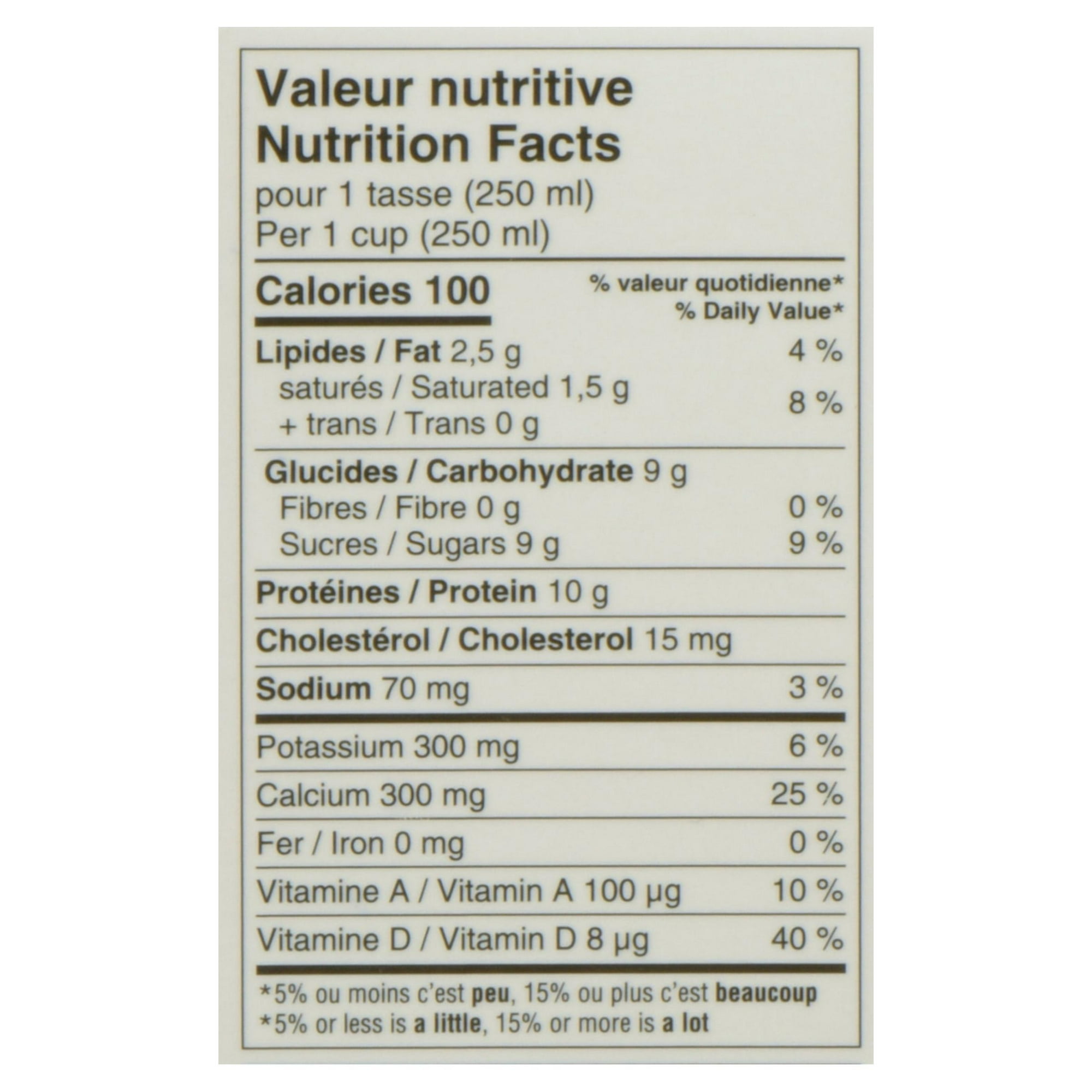 2L Lait Sans lactose 1 % Nutrinor
