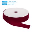 thumbnail image 2 of Unique Bargains Velvet Ribbon 1 1/2 Inch x 10 Yard Single Face Spool Silky DIY Crafts Gift Wrapping Bow Decoration Wine Red, 2 of 5