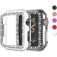 thumbnail image 1 of KOMI Bling Case Compatible For Apple Watch 38mm 40mm 42mm 44mm, Crystal Diamond Apple Watch Protector Case Slim PC Anti-Scratch Bumper Frame Protective Cover For iWatch Series SE/6/5/4/3/2/1 Clear, 1 of 5