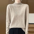 thumbnail image 3 of Cameland Pull Tricoté Mode Femme Décontracté Col Semi-Haut Couleur Unie Base Ample, 3 of 3