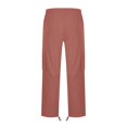thumbnail image 4 of cllios Cargo Pantalon pour Homme Uni Décontracté à Multiples Poches Extérieur Coupe Droite Pantalon de Mise en Forme Pantalon Cargo Coupe Décontractée Pantalon de Randonnée Rouge Melon D\'eau TTG, 4 of 9