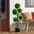 thumbnail image 2 of HOMCOM Decorative Artificial Plant Cypress Tree in Pot, 43.3 Inch, 2 of 10