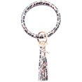 thumbnail image 2 of RKSTN Keychain Bracelet en Cuir Tendance Mode Grand avec Pompon Bague Ronde Keychain Bijou Wristban Keychain, 2 of 2