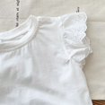 thumbnail image 5 of WEIYLL Girls T Shirts Summer Solid Color Crew Neck Ruched Flying Sleeve Casual Outing Child Tops for 3-6 Months, 5 of 5