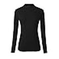 thumbnail image 3 of Veranee T-Shirt de Base à Col Roulé Ajusté à Manches Longues pour Superposition pour Femmes X-Grand Noir, 3 of 4