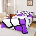 thumbnail image 1 of Erosebridal Purple White Geometic Bed Sheets Full,Abstract Geometry Bedding Full Size,Plaid Grid Sheet Set Full,Lightweight Room Decor,4 Pieces, 1 of 7