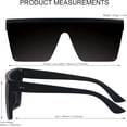 thumbnail image 4 of HAHDAXIA Square Oversized Sunglasses for Women Men Big Flat Top 2 pack Fashion Shield Large UV Protection Rimless Shades, 4 of 6