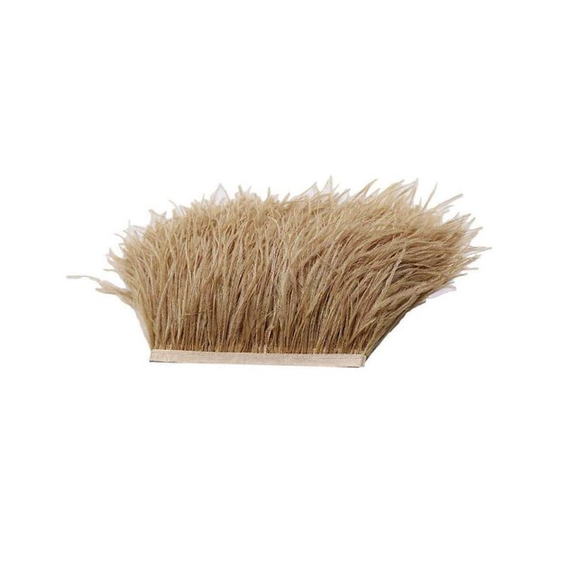 HLONK 1 Yard Dyed Ostrich Feather Fringe Trim Ribbon Embellishment Cream