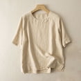 thumbnail image 2 of Yuyuzo Hauts pour Femmes Manches Courtes Col Rond Blouses Décontractées Confortables Tuniques Amples, 2 of 7