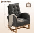 thumbnail image 2 of Twister.CK Modern Rocking Accent Chair, Upholstered Rocker Glider with Side Pocket, for Living Room, Bedroom, Nursing Room, Gray, 2 of 8