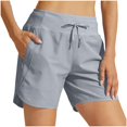 thumbnail image 1 of Yammkia Shorts de Course Athlétiques pour Femmes Shorts de Randonnée pour Femmes Légers à Séchage Rapide Shorts Résistants à l'Eau avec Poches (Gris Pâle, TP), 1 of 3