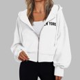 thumbnail image 3 of Veste en Molleton pour Femmes, Chandail à Capuche Confortable avec Manches Longues, Coupe Ample, 3 of 5