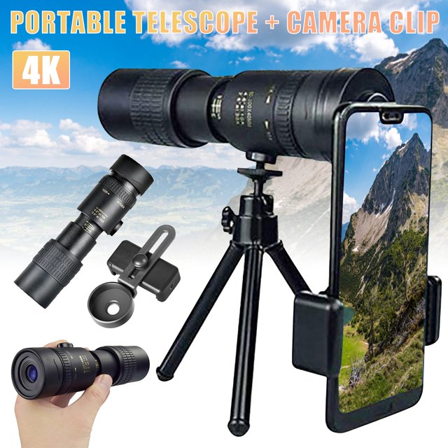 Agiferg 4K 10-300X40mm Super Télescope Zoom Monoculaire Portable