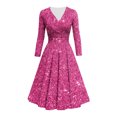 thumbnail image 1 of Offre Limitée Iumwxz Robe à Manches Longues Col en V pour Femmes Robe Tunique Robe de Performance Robe Imprimée Brillante Robes Longues pour Femmes Robe Ample Fluide pour la Rue, 1 of 4