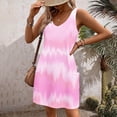 thumbnail image 4 of Pisexur Robes d'Été pour Femmes Boho Robe de Plage Florale Col en V Sans Manches Mini Robes Décontractées Fluides Robe Débardeur pour Vacances à la Plage avec Poches, 4 of 6